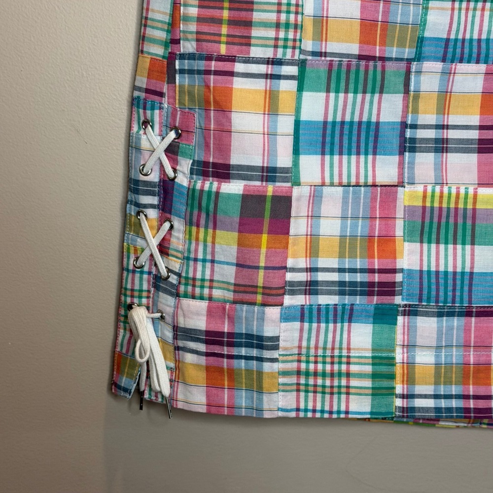 Talbots Multicolor Patchwork Plaid Cotton Skirt W… - image 2